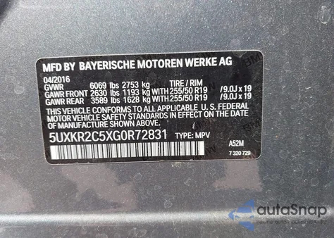 2016 BMW X5 Sdrive35I from USA, damaged, VIN 5UXKR2C5XG0R72831
